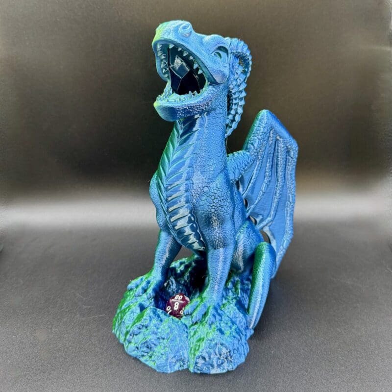 Cute Dragon Dice Tower, Kawaii D&D Accessory, 3D Printed TTRPG Gift, Chibi Monster Dice Roller, Whimsical Gamer Decor