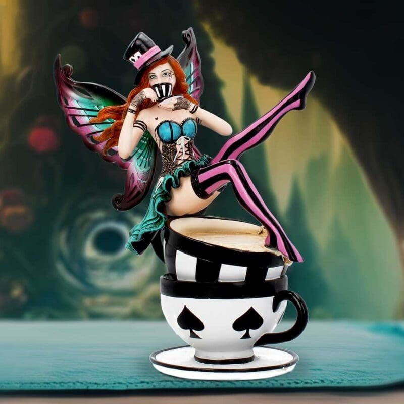 fantasy fairy figurine,fairy figurine,whimsical fairy figurine,fairy ornament,teacup fairy figurine,fairy collectible,resin fairy figurine,gothic fairy figurine,fairy gift,fantasy gift
