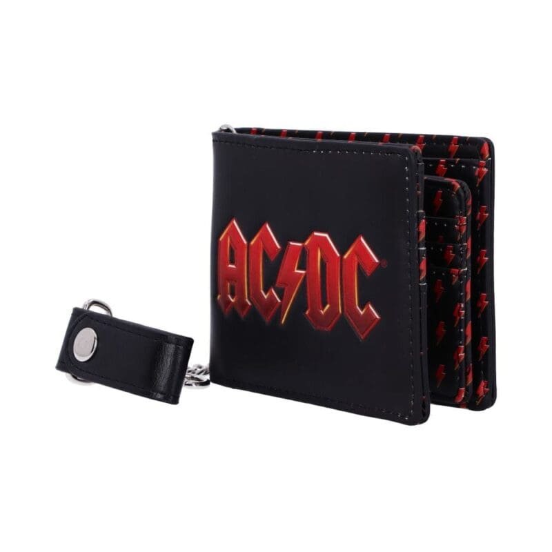 AC/DC wallet,AC/DC leather wallet,AC/DC chain wallet,officially licensed AC/DC gift,rock band wallet UK,music fan wallet,AC/DC merchandise UK,band wallet gift