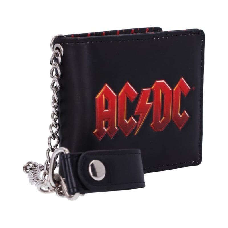 AC/DC wallet,AC/DC leather wallet,AC/DC chain wallet,officially licensed AC/DC gift,rock band wallet UK,music fan wallet,AC/DC merchandise UK,band wallet gift