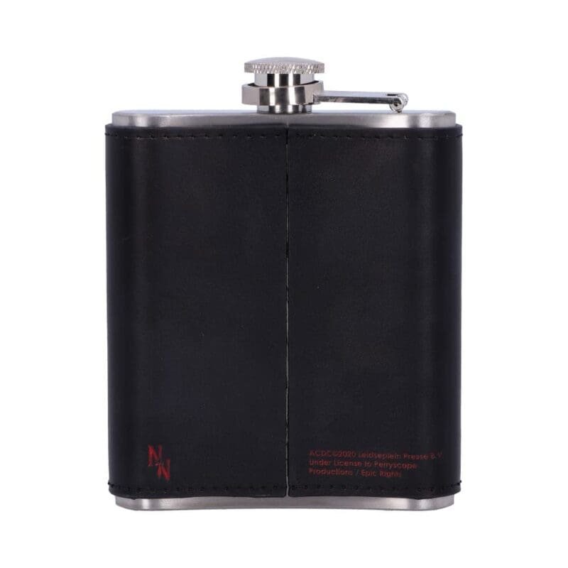 AC/DC hip flask,AC/DC Black Ice hip flask,officially licensed AC/DC gift,rock band hip flask UK,music fan hip flask,AC/DC festival accessory,band merchandise hip flask