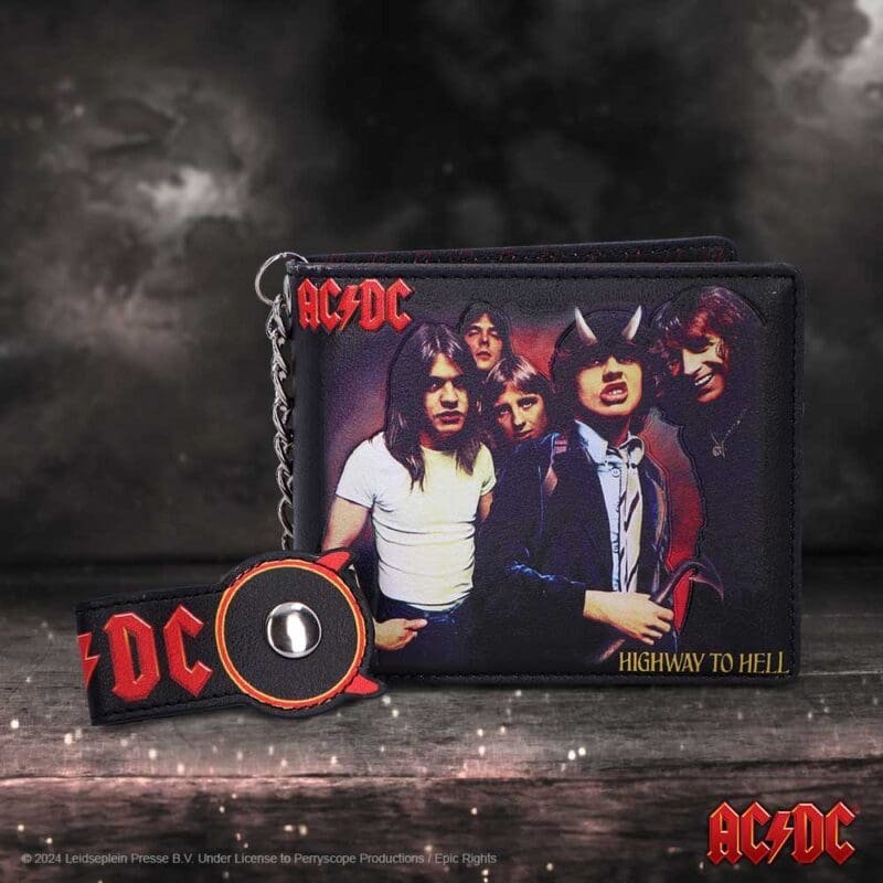 AC/DC Highway to Hell wallet,AC/DC album artwork wallet,officially licensed AC/DC gift,rock band wallet UK,Highway to Hell merchandise,AC/DC fan gift,music wallet UK