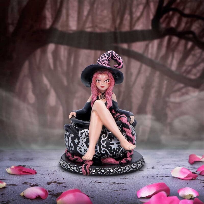 Baie Rose Witch Figurine,Nemesis Now Witch Ornament,Sugar & Spice Witch Figurine,Hand-Painted Witch Figurine,Girly Witch Ornament,Witch-Themed Collectibles