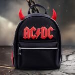 Official ACDC Backpack,Rock Band Merch,Heavy Metal Bag,Music Festival Gear,ACDC Logo Rucksack