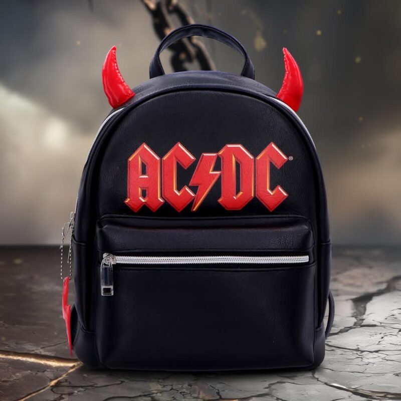 Official ACDC Backpack,Rock Band Merch,Heavy Metal Bag,Music Festival Gear,ACDC Logo Rucksack