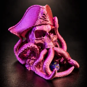 Pirate skull with tentacles, dice