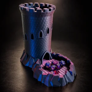 Castle dice tower with dice