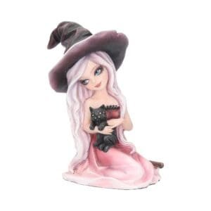 Rosa Witch Figurine with Black Cat 15cm