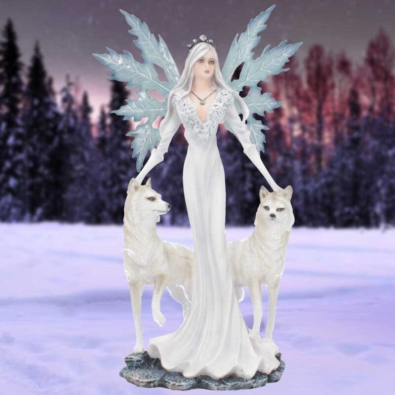 fairy and wolf figurine