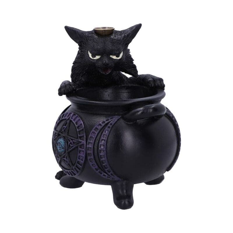 witch gift,backflow incense burner,cat incense burner,witch incense burner,cat incense holder,cauldron incense burner,witch cat ornament,gothic incense burner,cat backflow incense burner,black cat incense burner
