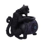 d5541t1-3.jpg witch gift,backflow incense burner,cat incense burner,witch incense burner,cat incense holder,cauldron incense burner,witch cat ornament,gothic incense burner,cat backflow incense burner,black cat incense burner