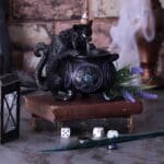 d5541t1-7.jpg witch gift,backflow incense burner,cat incense burner,witch incense burner,cat incense holder,cauldron incense burner,witch cat ornament,gothic incense burner,cat backflow incense burner,black cat incense burner