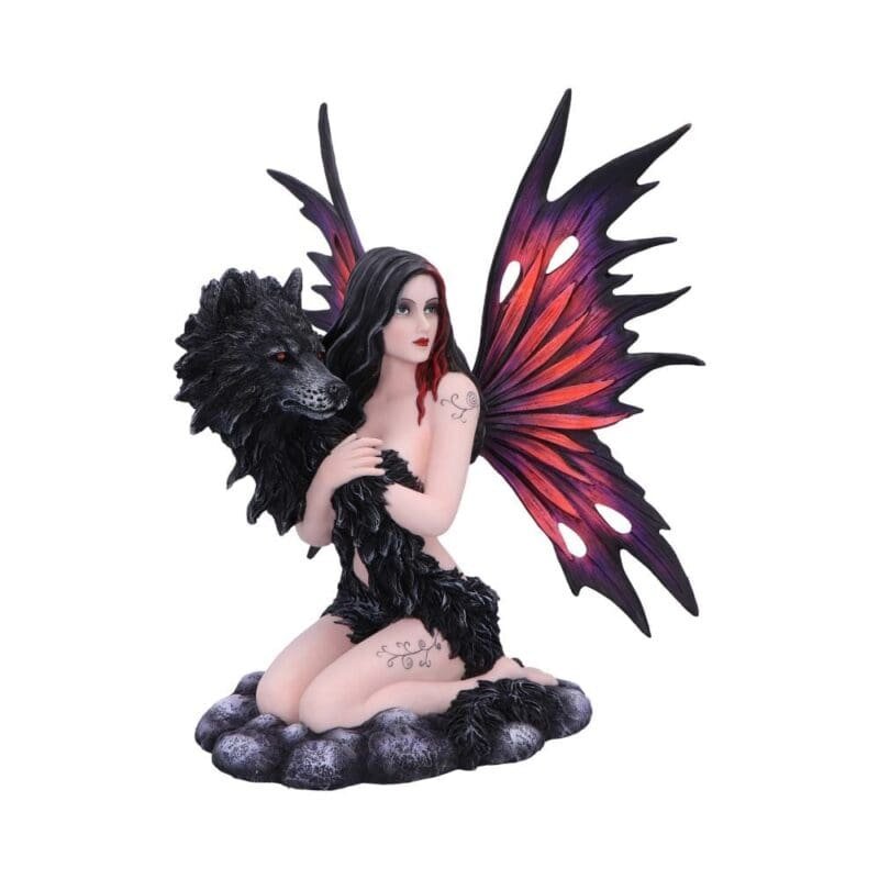 fairy and wolf figurine