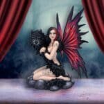 fairy and wolf figurine