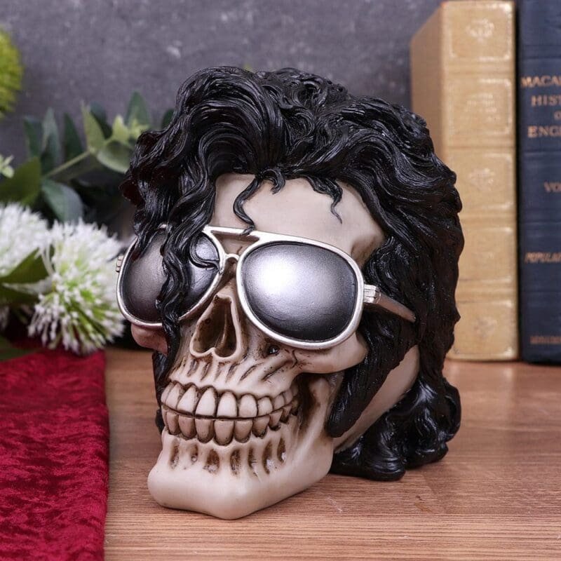 bad skull,King of Pop Collectible,Music Icon Figurine,Gothic Halloween Decoration,Unique Christmas Gift for Music Fan