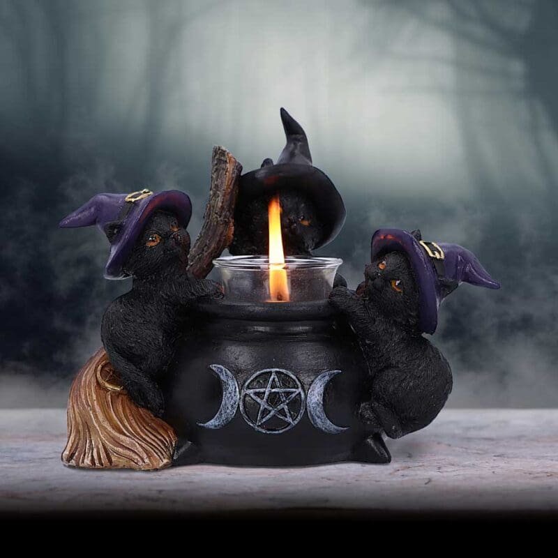 Cat Candle holder,Familiar Cauldron,Cat