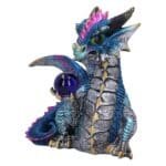 Orb Hoard Blue Dragon Figurine,Fantasy Dragon Ornament,Dragon Collectible Figurine,Alternative Home Décor Dragon,Blue Orb Dragon