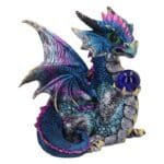 Orb Hoard Blue Dragon Figurine,Fantasy Dragon Ornament,Dragon Collectible Figurine,Alternative Home Décor Dragon,Blue Orb Dragon
