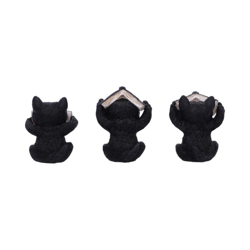 Three Wise Cats,Gothic Halloween Decorations,Witchcraft Altar Figurines,See Hear Speak No Evil Cats,Witchy Cat Lover Gift