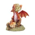 Marigold Flower Dragon Figurine,Fantasy Collectible Statue,Whimsical Home Decor,Dragon Art Sculpture,Gift for Fantasy Lovers