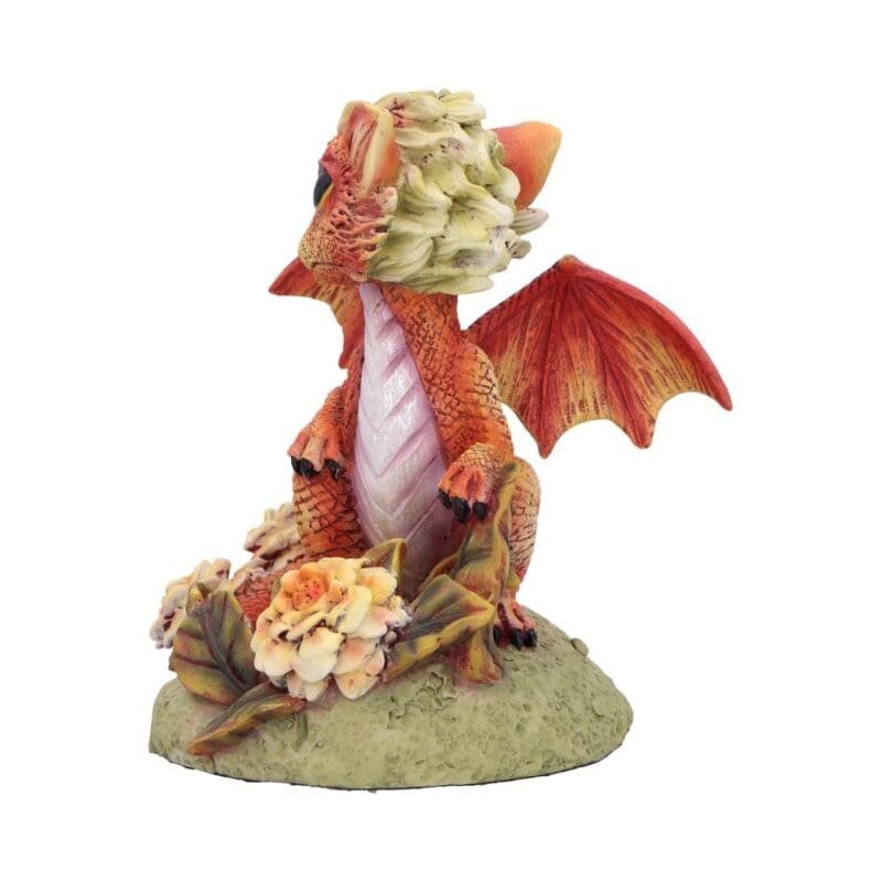 Marigold Flower Dragon Figurine,Fantasy Collectible Statue,Whimsical Home Decor,Dragon Art Sculpture,Gift for Fantasy Lovers