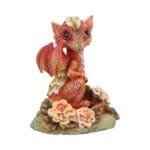 Marigold Flower Dragon Figurine,Fantasy Collectible Statue,Whimsical Home Decor,Dragon Art Sculpture,Gift for Fantasy Lovers
