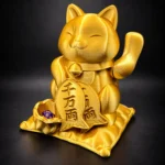 Golden lucky cat with coins