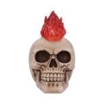 Flaming Skull Figurine,Gothic Halloween Decoration,Punk Rock Home Decor,Resin Skull Statue,Alternative Biker Gift