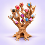 Dice tree holder with dice.