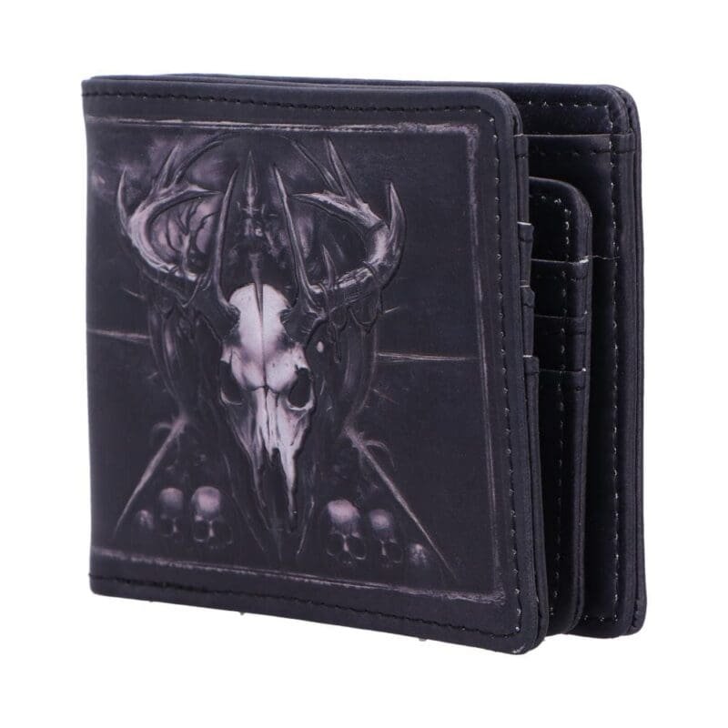 Gothic Wallet,Skull and Raven Purse,Alternative Fashion Accessory,Occult Embossed Wallet,Dark Fantasy Art Gift
