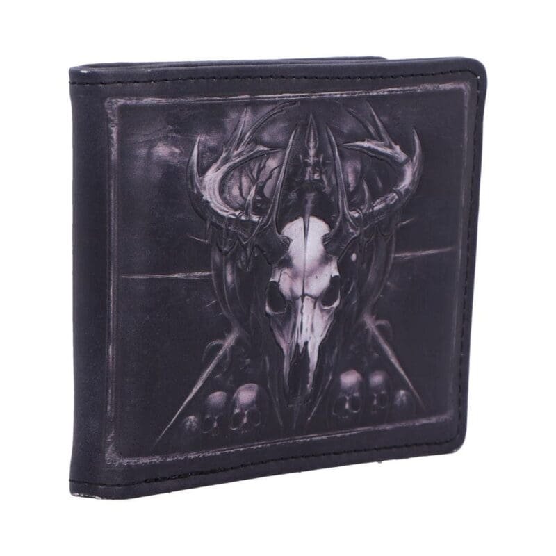 Gothic Wallet,Skull and Raven Purse,Alternative Fashion Accessory,Occult Embossed Wallet,Dark Fantasy Art Gift
