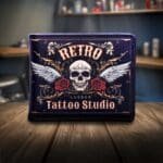 b7137c25-7.jpg Tattoo Wallet,Rockabilly Skull Purse,Vintage Tattoo Flash Art,Alternative Biker Accessory,Old School Rose and Wings