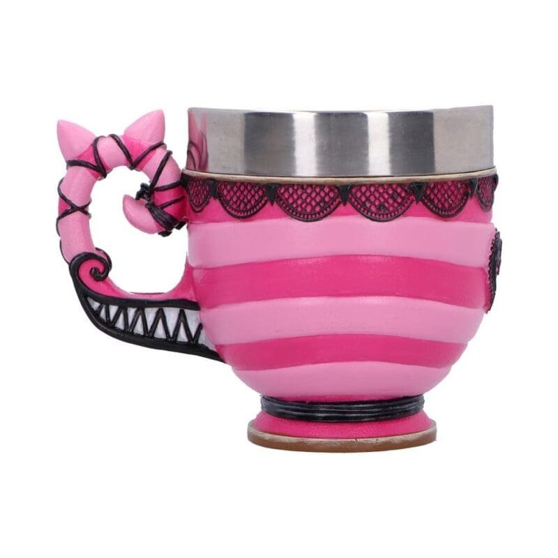 Cheshire Cat Mug,Alice in Wonderland Gift,Nemesis Now Pinkys Up,Collectible Character Teacup,Sculpted Tail Handle Cup