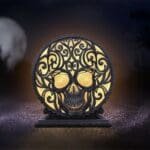 b7142c25-7.jpg Gothic Skull Lamp,Macabre Table Lamp,Alternative Bedside Lighting,Dark Fantasy Home Decor,Deaths Embrace Ornament