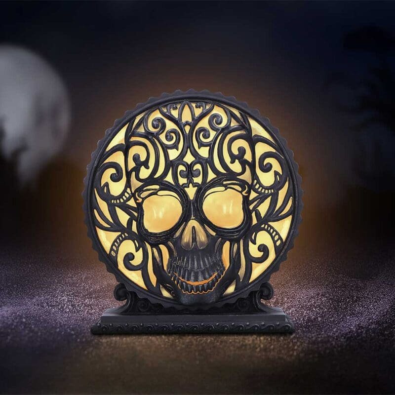Gothic Skull Lamp,Macabre Table Lamp,Alternative Bedside Lighting,Dark Fantasy Home Decor,Deaths Embrace Ornament