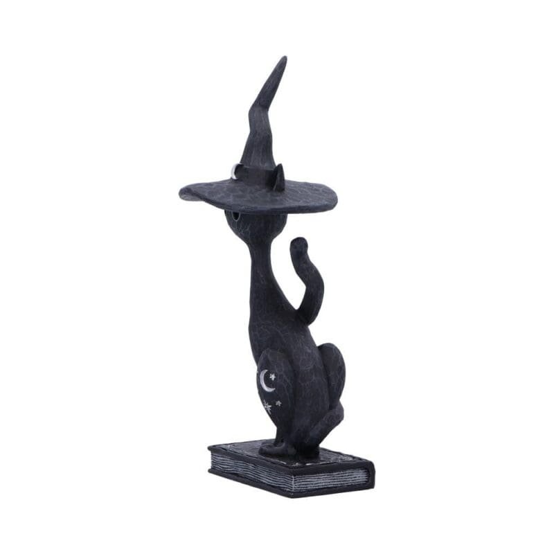 Enchant Spell Cat,Gothic Halloween Decoration,Witchcraft Familiar Statue,Witchy Black Cat Figurine,Mystical Cat Lover Gift