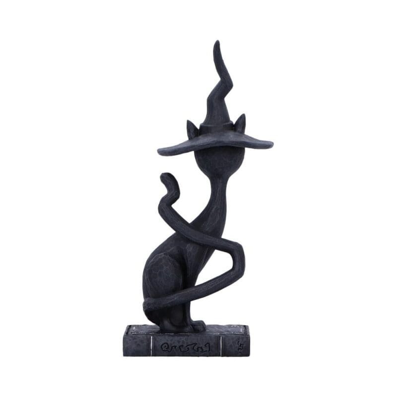 Enchant Spell Cat,Gothic Halloween Decoration,Witchcraft Familiar Statue,Witchy Black Cat Figurine,Mystical Cat Lover Gift