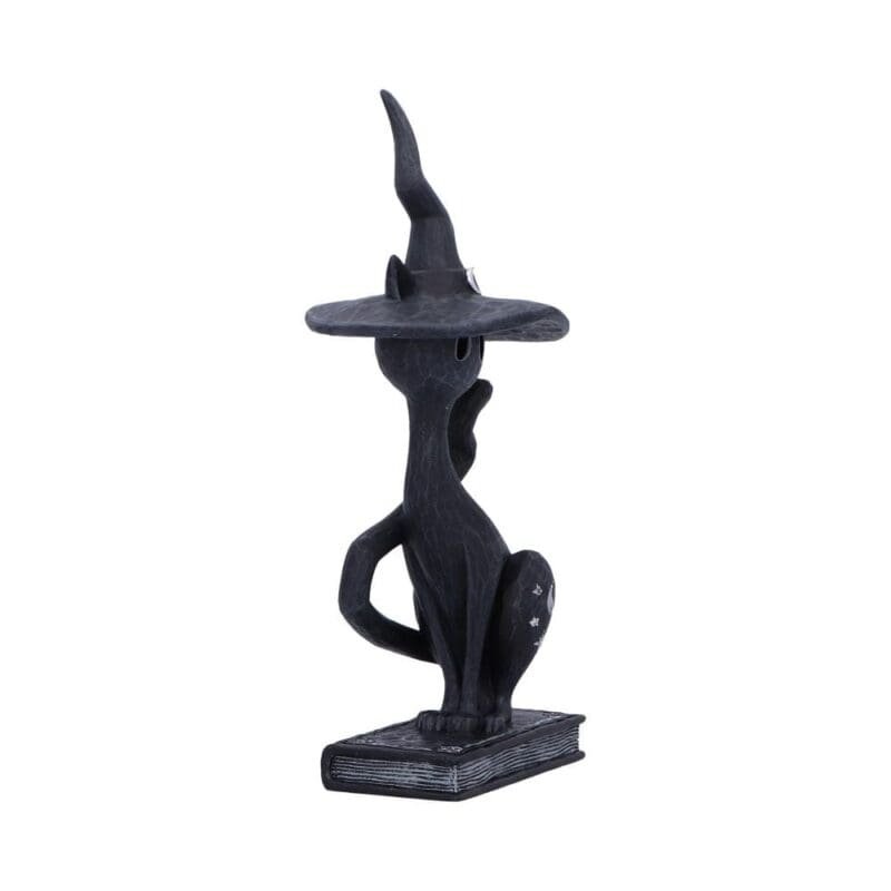 Enchant Spell Cat,Gothic Halloween Decoration,Witchcraft Familiar Statue,Witchy Black Cat Figurine,Mystical Cat Lover Gift