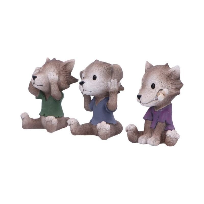 Three Wise Werewolves figurines,Nemesis Now collectible,Hear no evil see no evil speak no evil statue,Werewolf collectible set,Gothic or fantasy werewolf decor