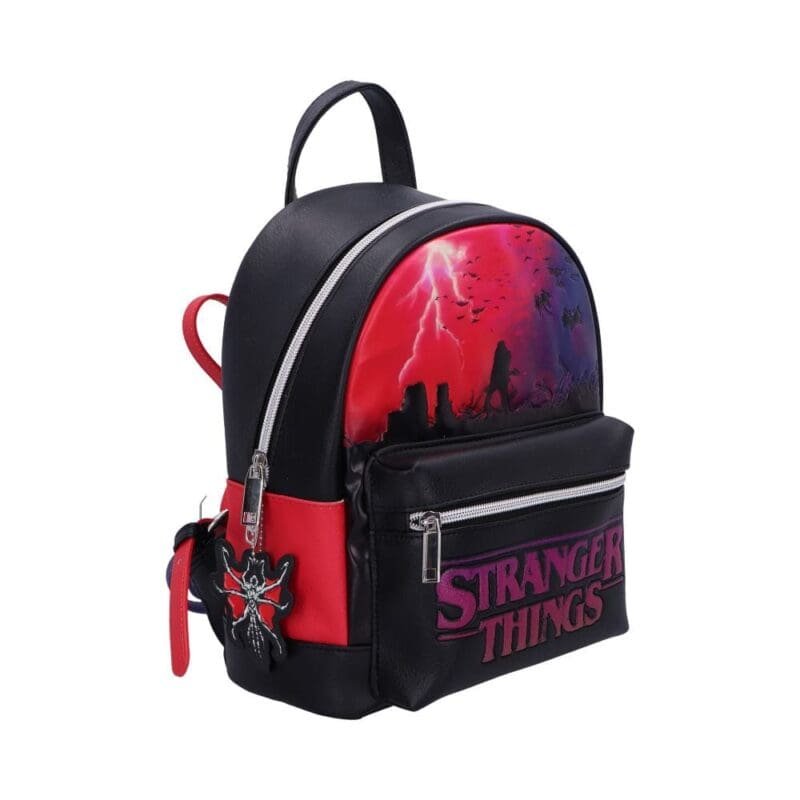 Stranger Things Backpack,Eddie Munson Merchandise,Upside Down School Bag,Official Netflix Rucksack,Demobat Zip Accessory