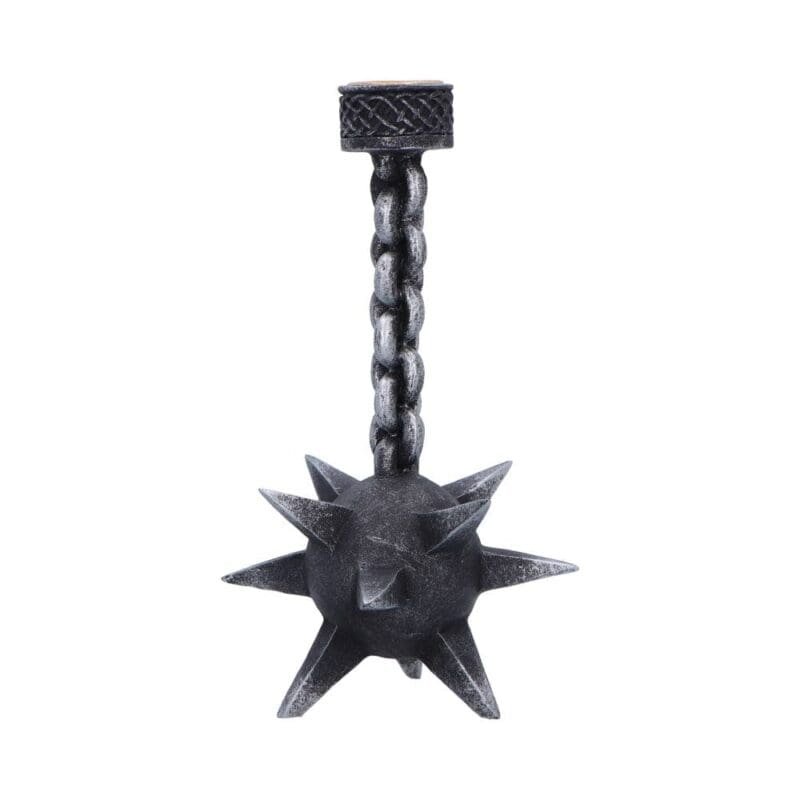 Gothic Candle Holder,Nemesis Now Decor,Medieval Weapon Ornament,Meteor Hammer Candlestick,Spiked Ball and Chain Decor