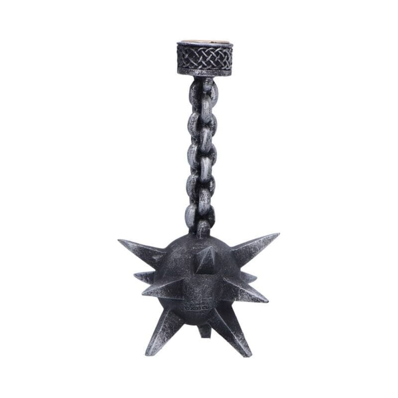 Gothic Candle Holder,Nemesis Now Decor,Medieval Weapon Ornament,Meteor Hammer Candlestick,Spiked Ball and Chain Decor