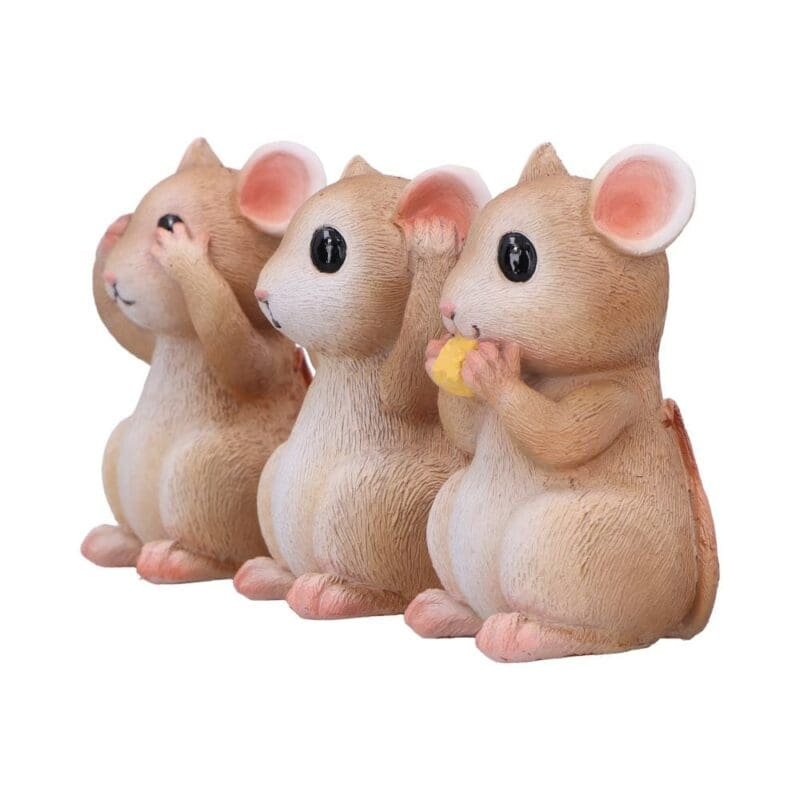 three wise mice figurine
