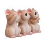 three wise mice figurine