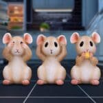 three wise mice figurine