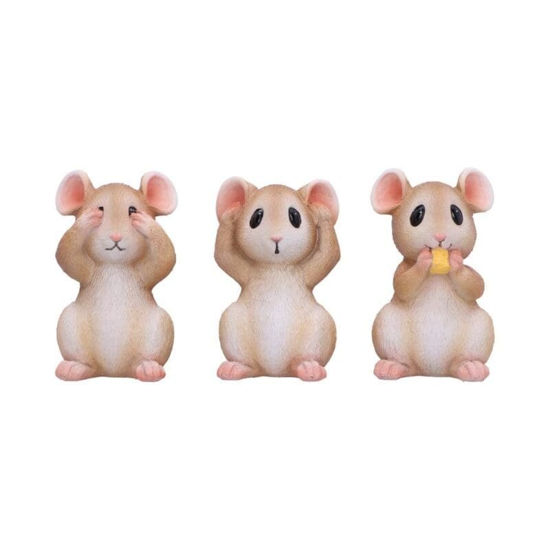 three wise mice figurine