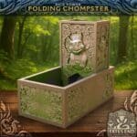 FoldingChompster_RENDER Foldable Dice Tower,3D Printed Dice Tower,Travel Dice Roller,Eco-Friendly TTRPG Gift,Dinosaur D&D Accessory