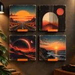 Retro sunset art collection