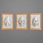 Three Wise Skulls,Gothic Home Decor,Skull Wall Art,Hear See Speak No Evil Skulls