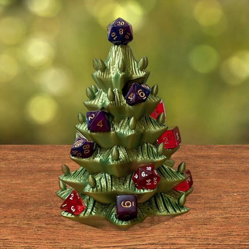 Christmas Tree Dice Holder,DnD Christmas Gift,TTRPG Dice Storage,3D Printed Dice Display,Festive Gamer Accessory